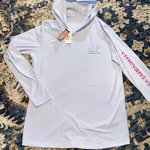 NWT VINEYARD VINES LIGHTWEIGHT WOMENS LONG SLEEVE GRAPHIC HOODIE BLUE SM